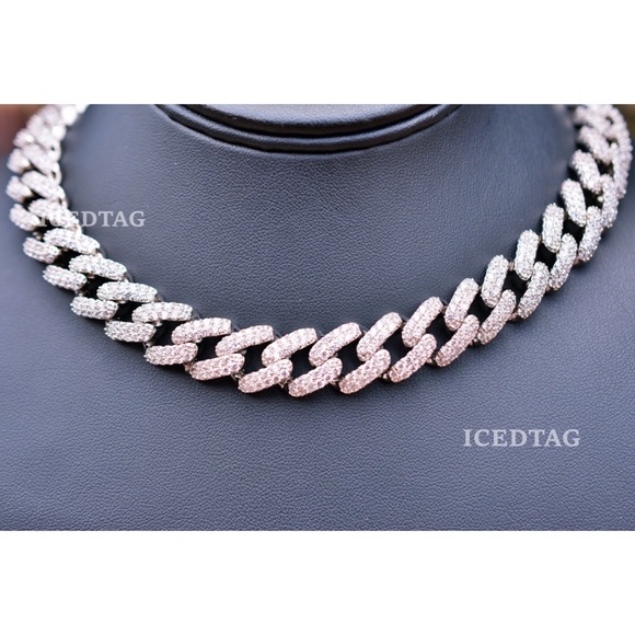 ICED OUT HEAVY WHITE GOLD PLATED MIAMI CUBAN CHAIN